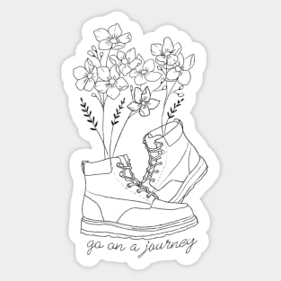 Shoes and flowers simple art Sticker